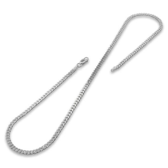 Sterling Silver Curb 20” Chain Necklace 3.0 MM New - Picture 1 of 6